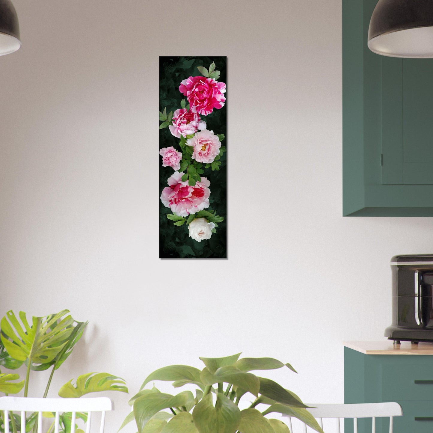 Fleur De Lis Canvas - Pink and Emerald Green